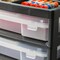 IRIS USA 12" x 12" 3 Drawers Scrapbook Plastic Storage Unit with Organizer Top, Black